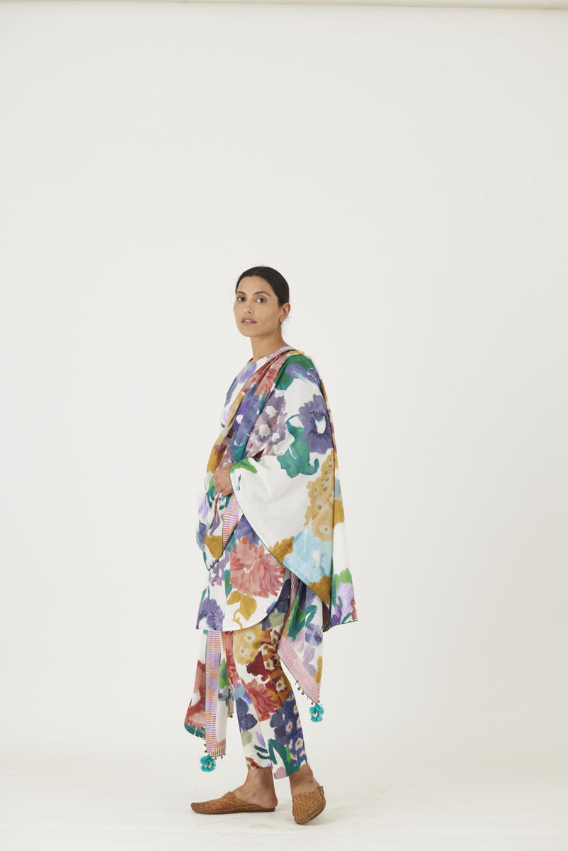 FARAH WHITE DUPATTA mul Dupattas by Yam in multi color for women in Singapore
