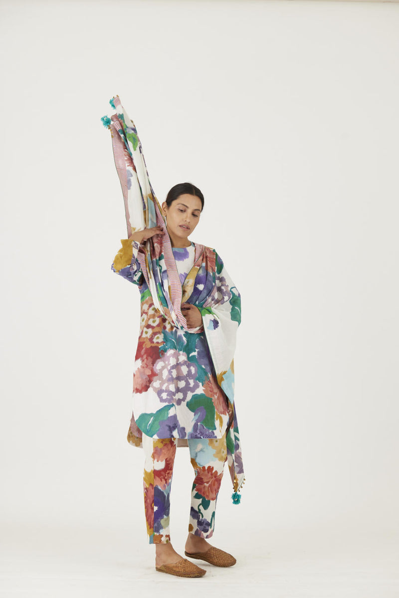 FARAH WHITE DUPATTA mul Dupattas by Yam in multi color for women in Singapore