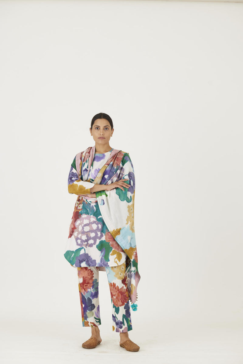 FARAH WHITE DUPATTA mul Dupattas by Yam in multi color for women in Singapore