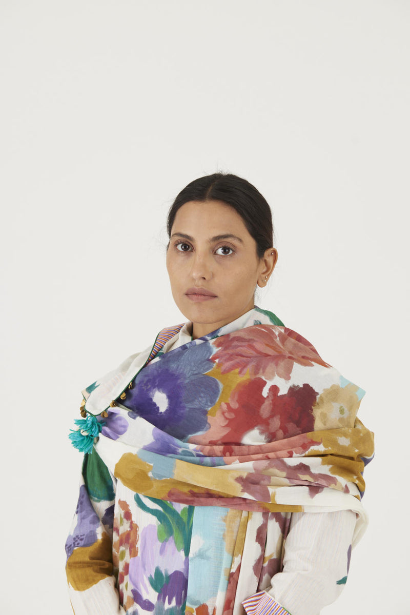 FARAH WHITE DUPATTA mul Dupattas by Yam in multi color for women in Singapore