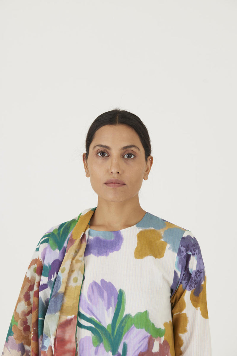 FARAH WHITE DUPATTA mul Dupattas by Yam in multi color for women in Singapore