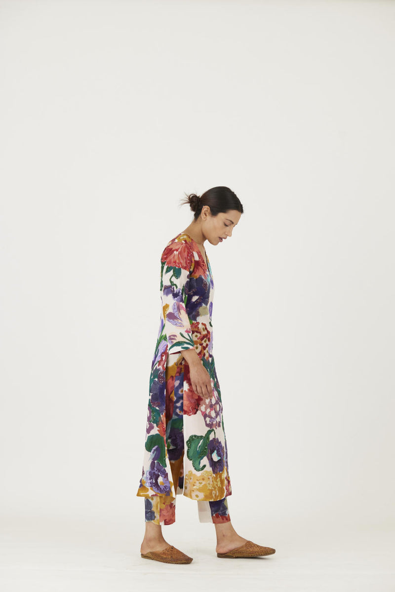 FARAH WHITE EMBROIDERED KURTA SET Kurta Sets by Yam for women in Singapore
