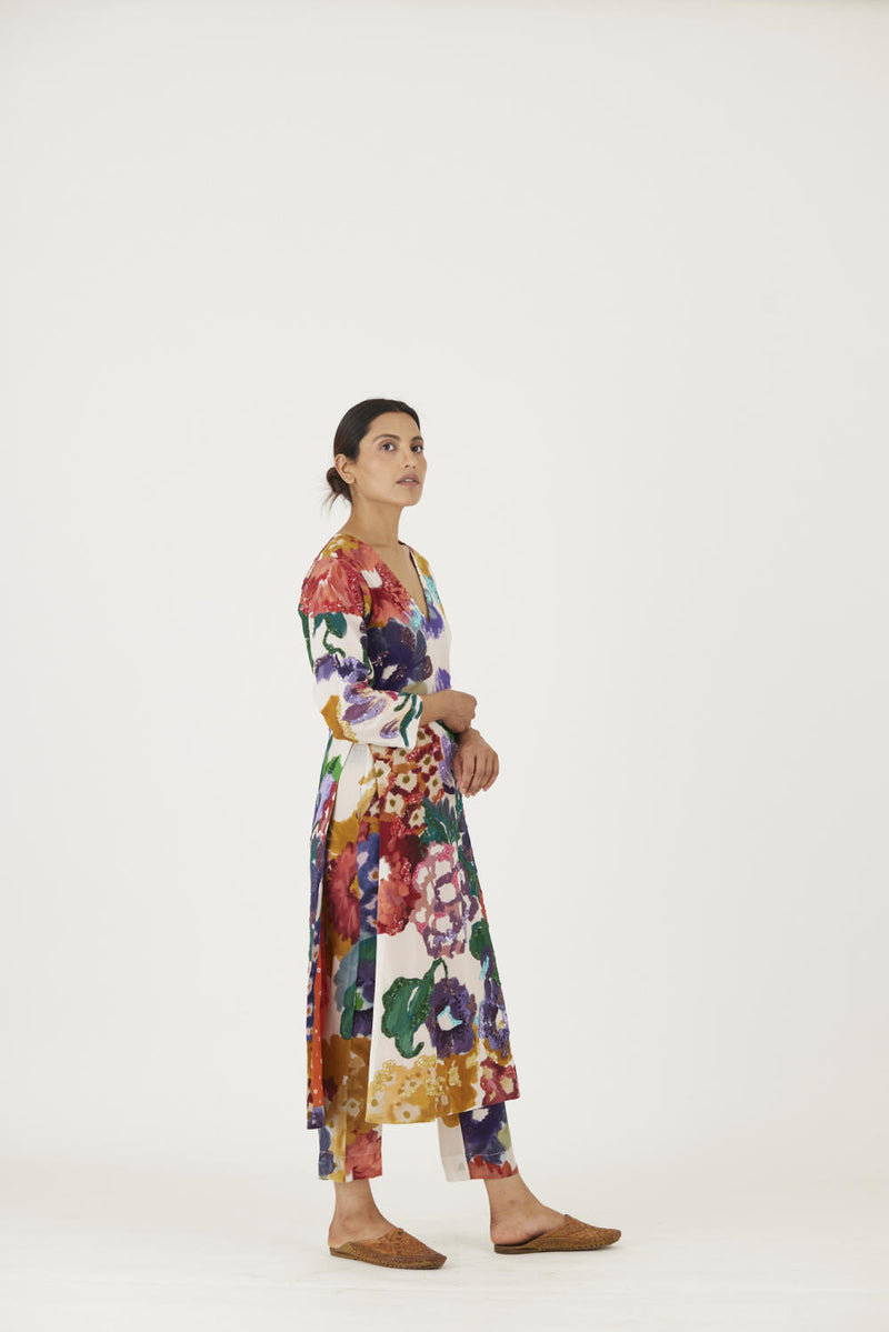 FARAH WHITE EMBROIDERED KURTA SET Kurta Sets by Yam for women in Singapore