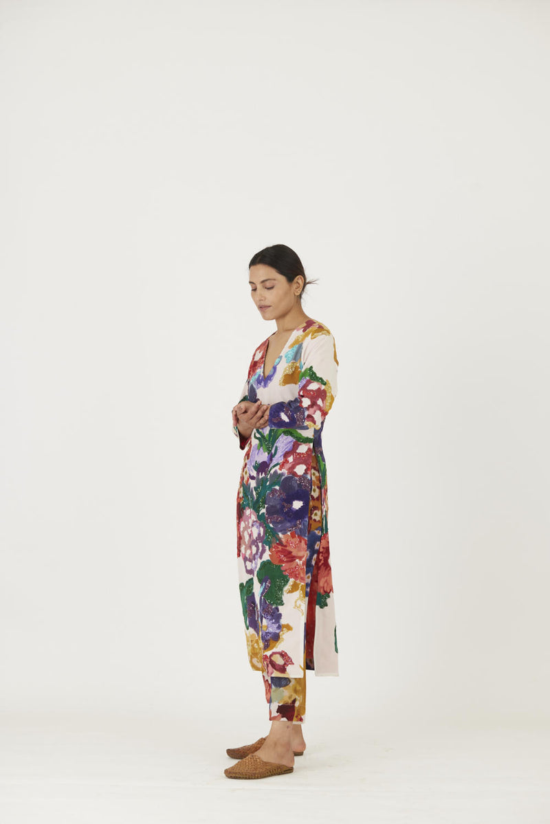 FARAH WHITE EMBROIDERED KURTA SET Kurta Sets by Yam for women in Singapore