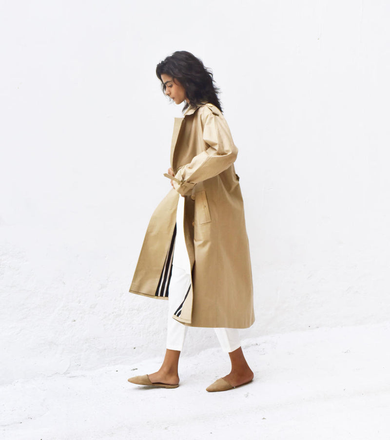 Fawn Trench Coat Jackets & Overlays by Khara Kapas for women in Singapore