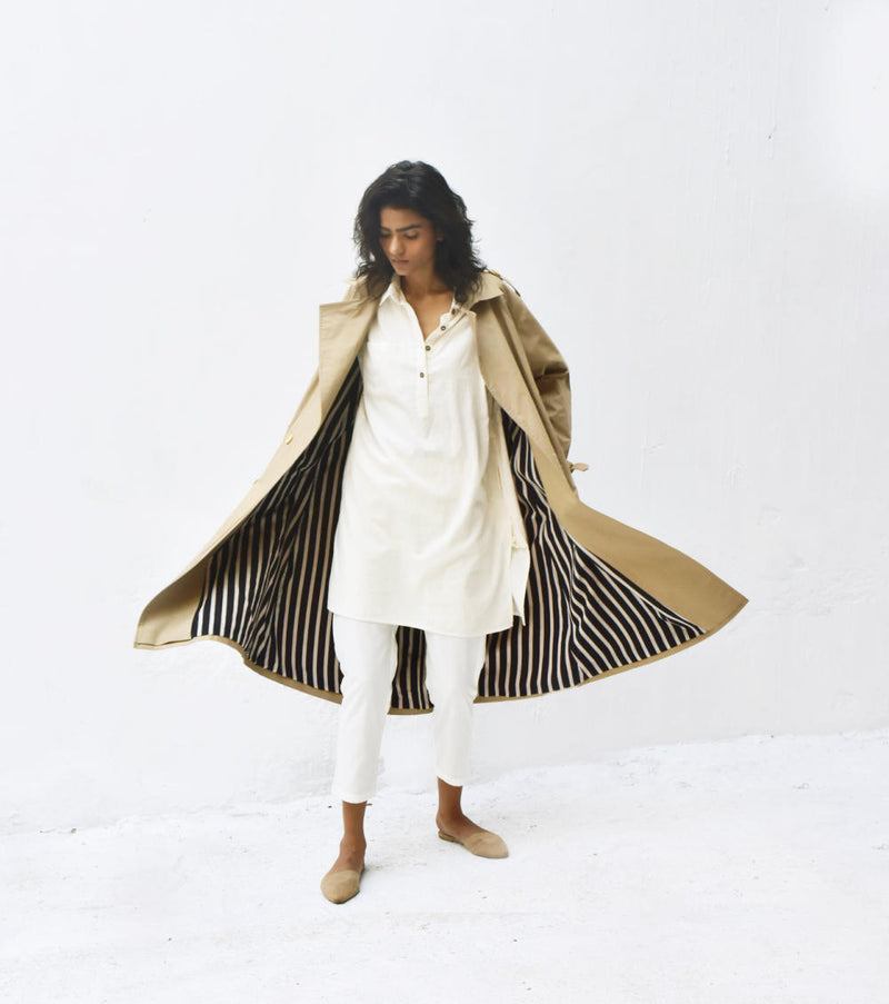 Fawn Trench Coat Jackets & Overlays by Khara Kapas for women in Singapore