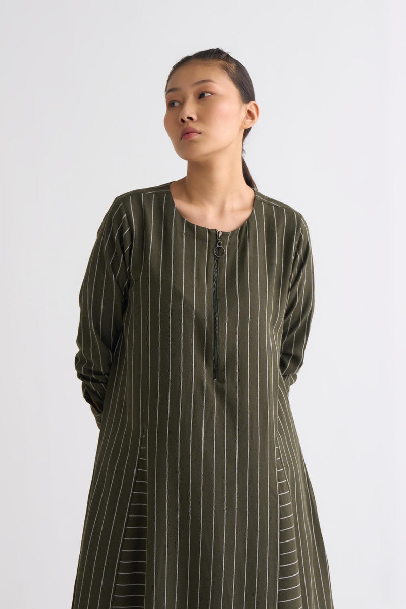 Gusset Dress Co-ord - Olive Dress,Co-ord Set by THREE for women in Singapore