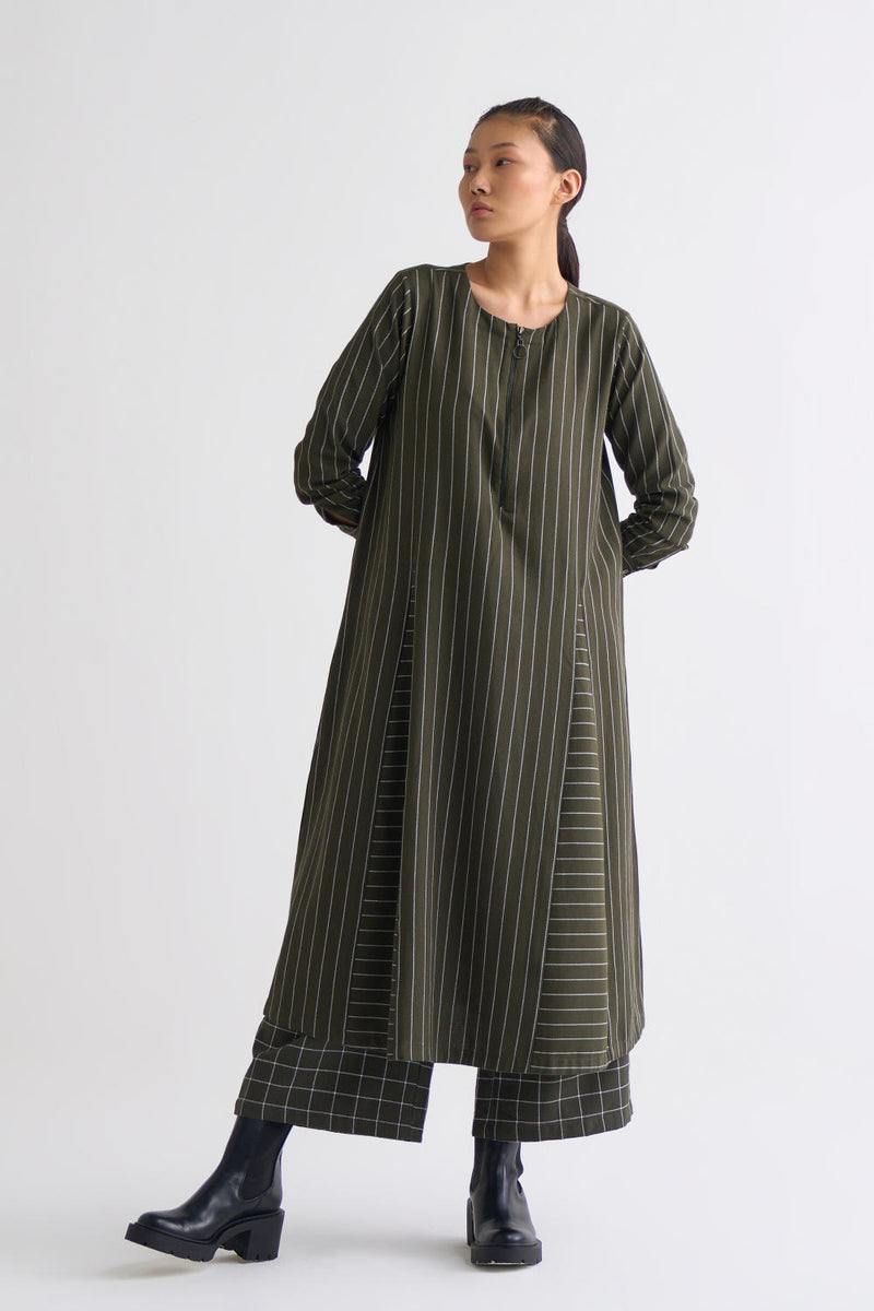 Gusset Dress Co-ord - Olive Dress,Co-ord Set by THREE for women in Singapore