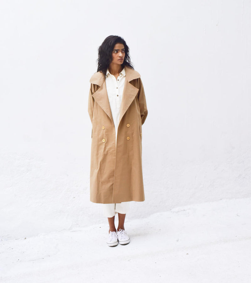 Heart Wood Trench Coat Jackets & Overlays by Khara Kapas for women in Singapore