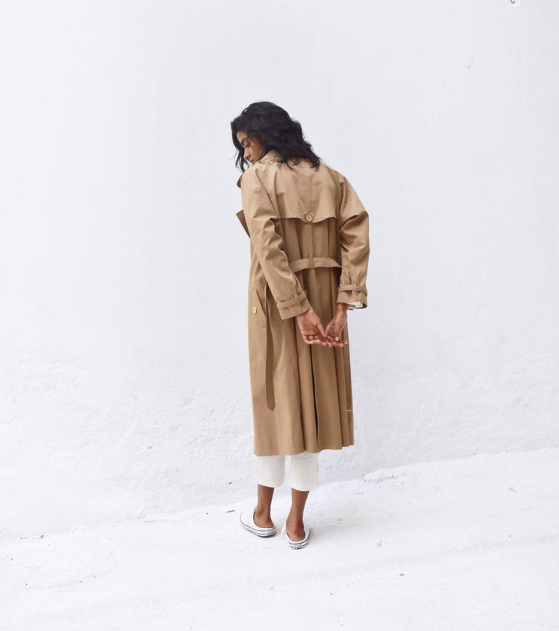 Heart Wood Trench Coat Jackets & Overlays by Khara Kapas for women in Singapore