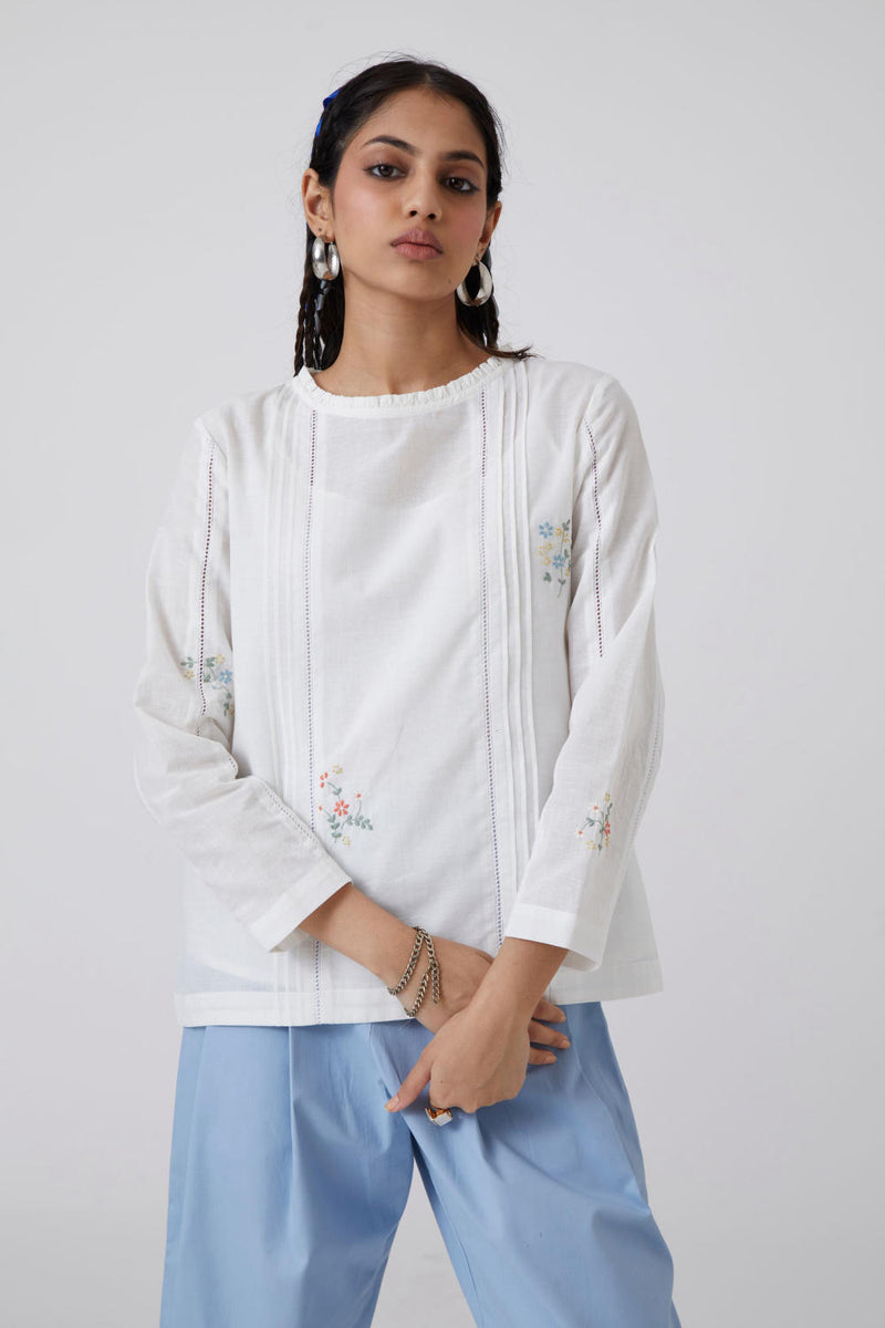 Hurit - Top Top & Tunics by The Summer House in white color for women in Singapore