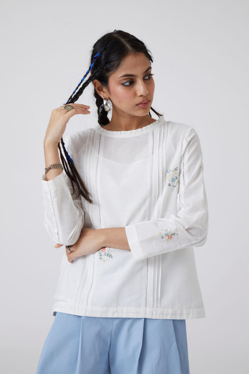 Hurit - Top Top & Tunics by The Summer House in white color for women in Singapore