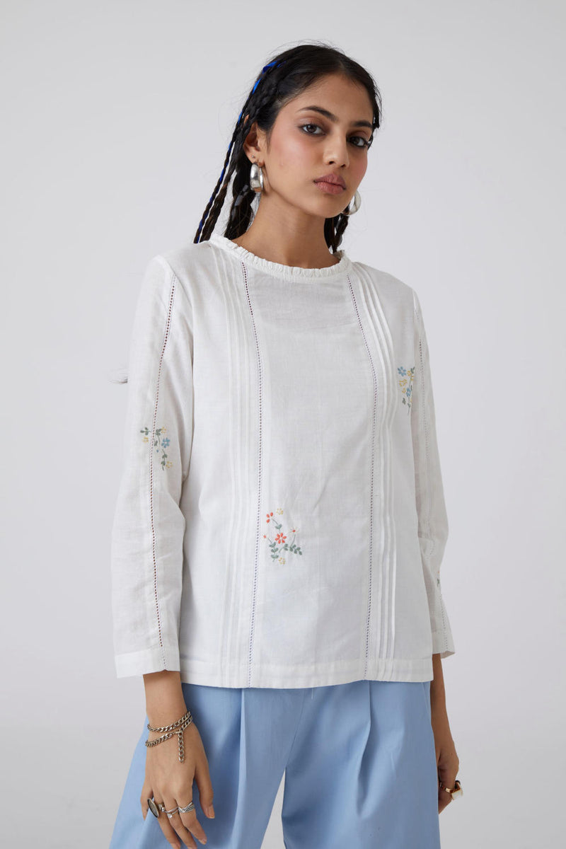 Hurit - Top Top & Tunics by The Summer House in white color for women in Singapore