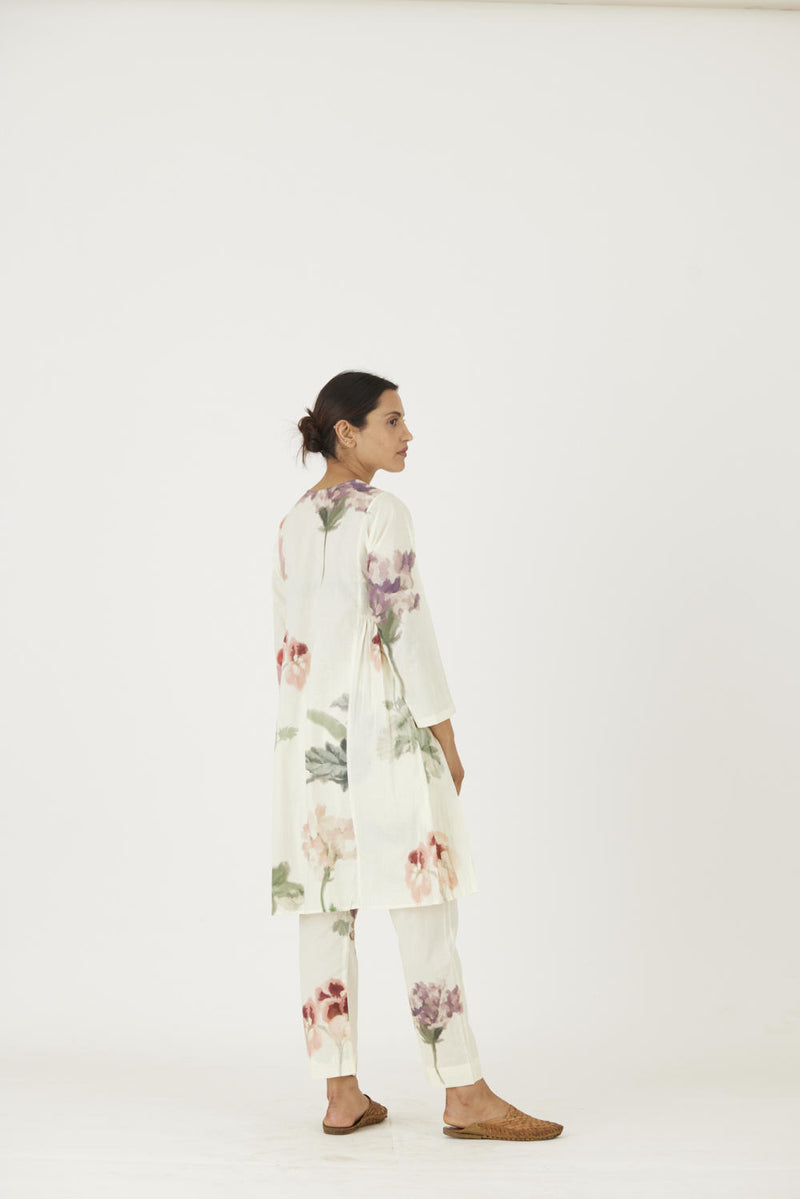 JULIET WHITE COTTON KURTA SET Kurta Sets by Yam in white color for women in Singapore