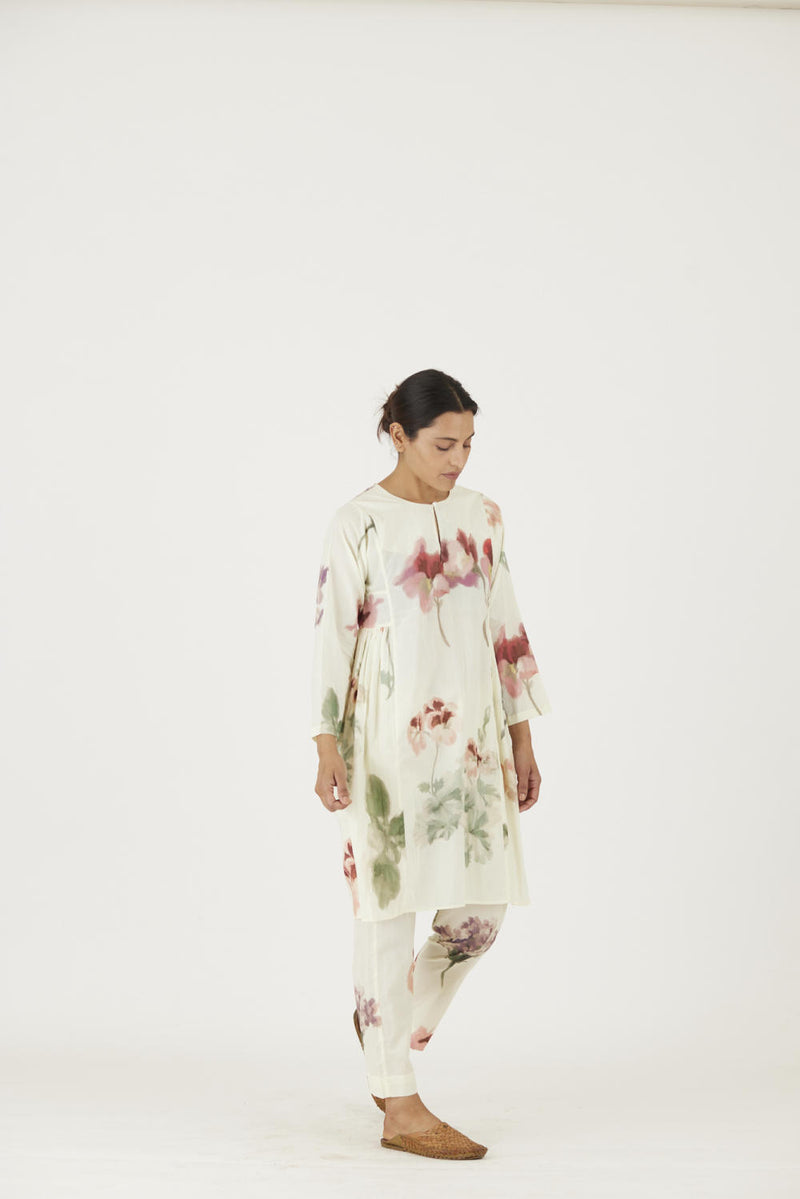 JULIET WHITE COTTON KURTA SET Kurta Sets by Yam in white color for women in Singapore