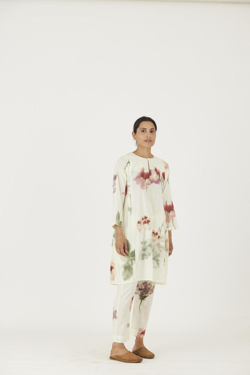 JULIET WHITE COTTON KURTA SET Kurta Sets by Yam in white color for women in Singapore