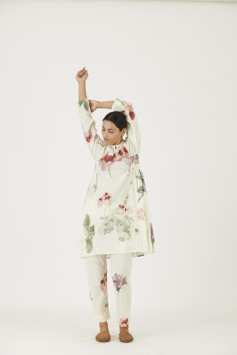 JULIET WHITE COTTON KURTA SET Kurta Sets by Yam in white color for women in Singapore