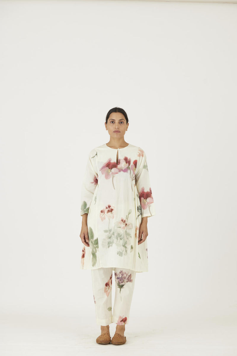 JULIET WHITE COTTON KURTA SET Kurta Sets by Yam in white color for women in Singapore