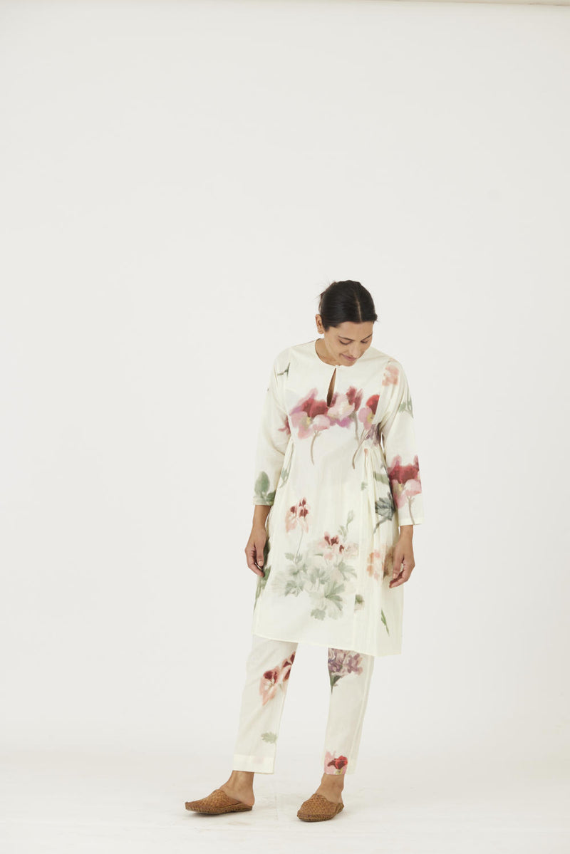 JULIET WHITE COTTON KURTA SET Kurta Sets by Yam in white color for women in Singapore