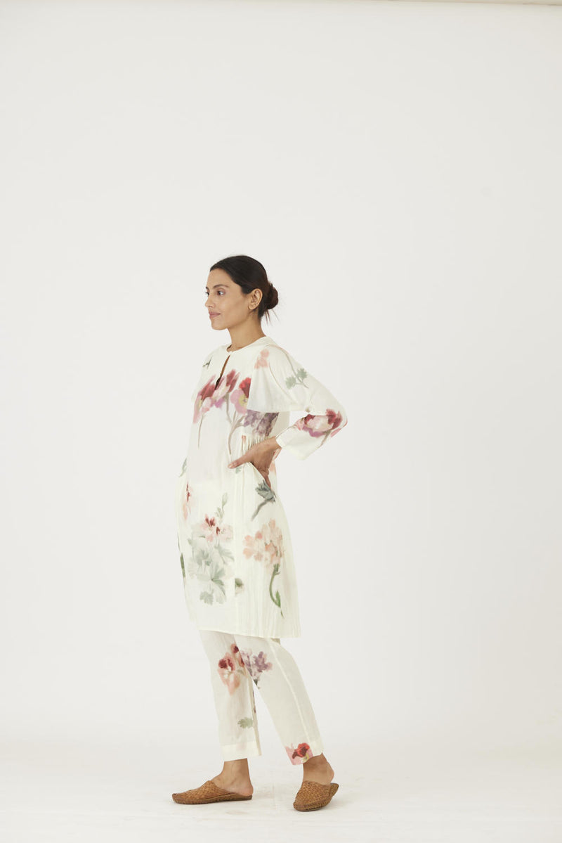 JULIET WHITE COTTON KURTA SET Kurta Sets by Yam in white color for women in Singapore