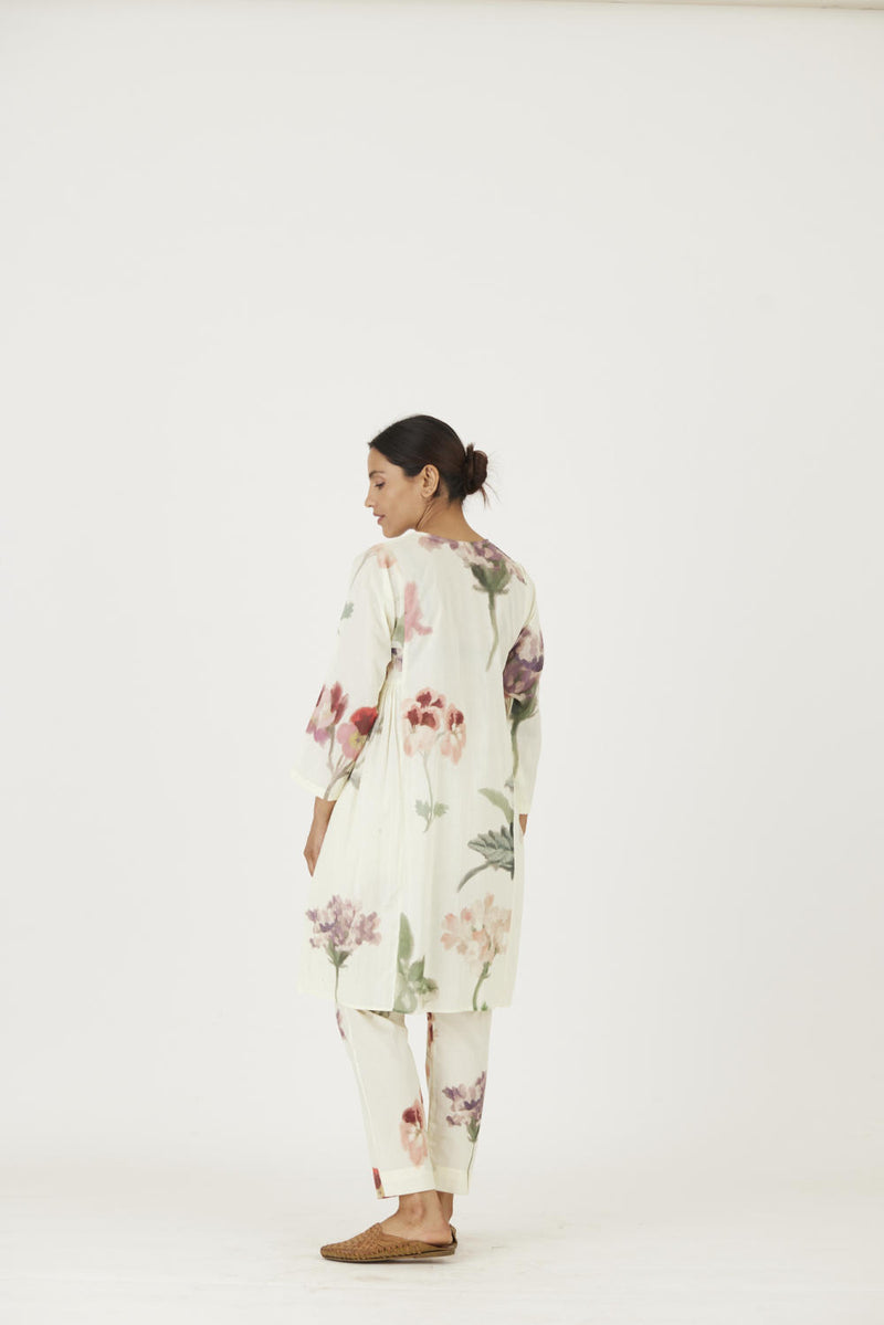 JULIET WHITE COTTON KURTA SET Kurta Sets by Yam in white color for women in Singapore