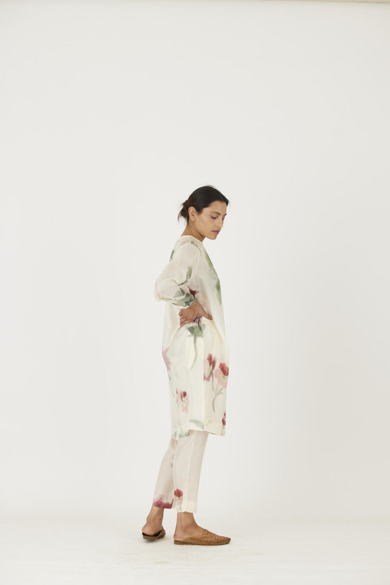 JULIET WHITE SILK KURTA SET Kurta Sets by Yam in white color for women in Singapore