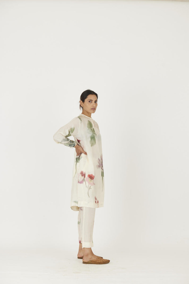 JULIET WHITE SILK KURTA SET Kurta Sets by Yam in white color for women in Singapore