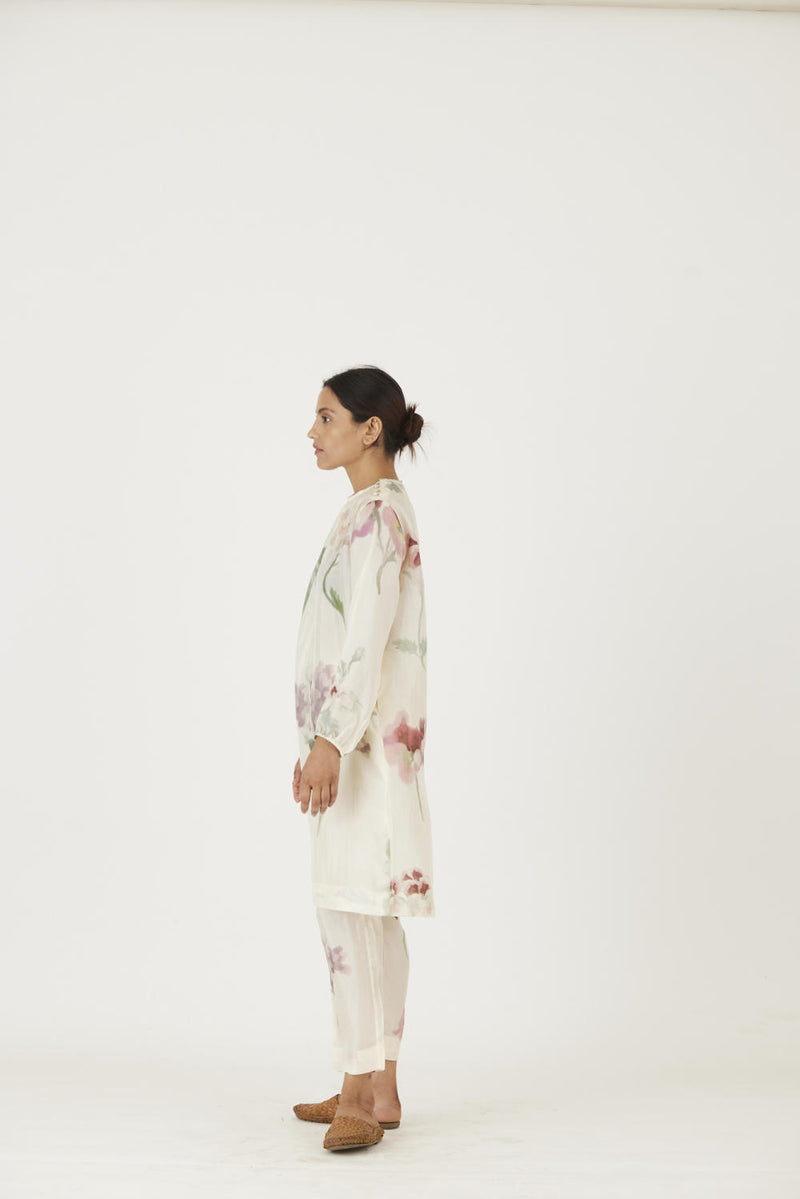 JULIET WHITE SILK KURTA SET Kurta Sets by Yam in white color for women in Singapore