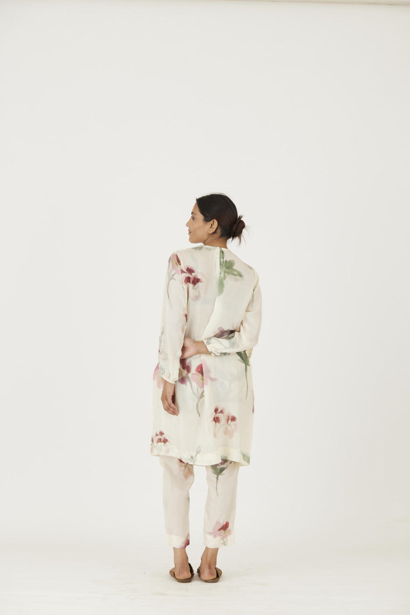 JULIET WHITE SILK KURTA SET Kurta Sets by Yam in white color for women in Singapore