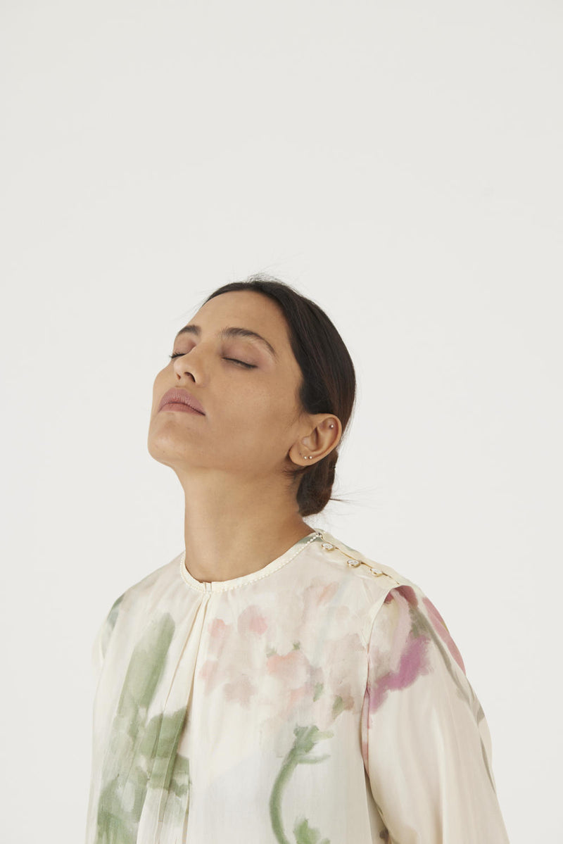 JULIET WHITE SILK KURTA SET Kurta Sets by Yam in white color for women in Singapore