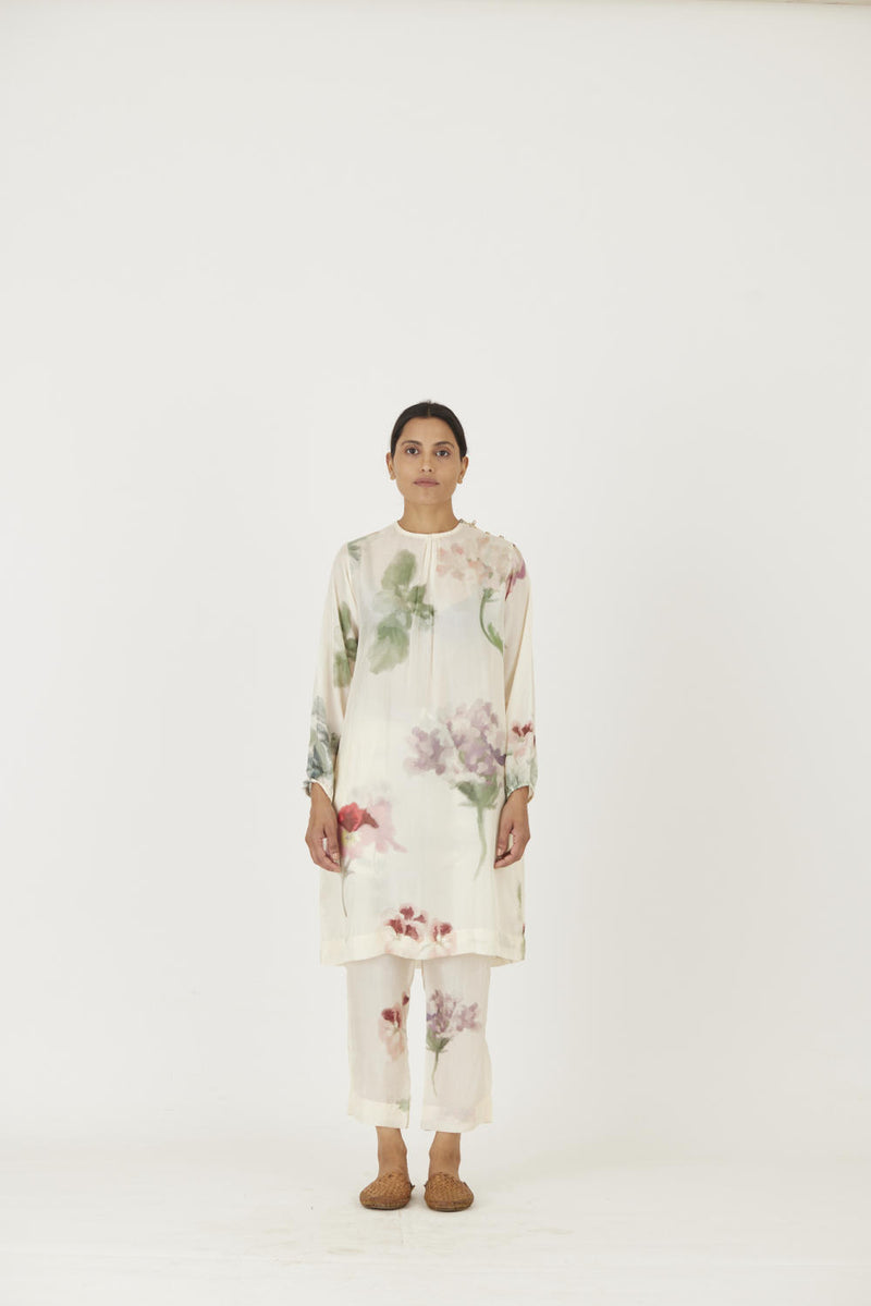 JULIET WHITE SILK KURTA SET Kurta Sets by Yam in white color for women in Singapore
