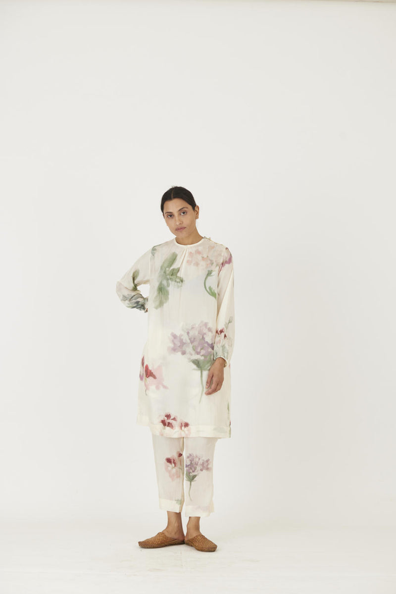 JULIET WHITE SILK KURTA SET Kurta Sets by Yam in white color for women in Singapore