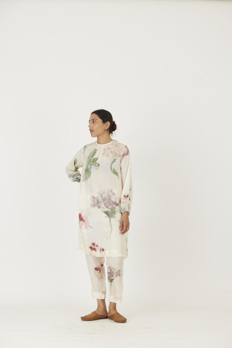 JULIET WHITE SILK KURTA SET Kurta Sets by Yam in white color for women in Singapore