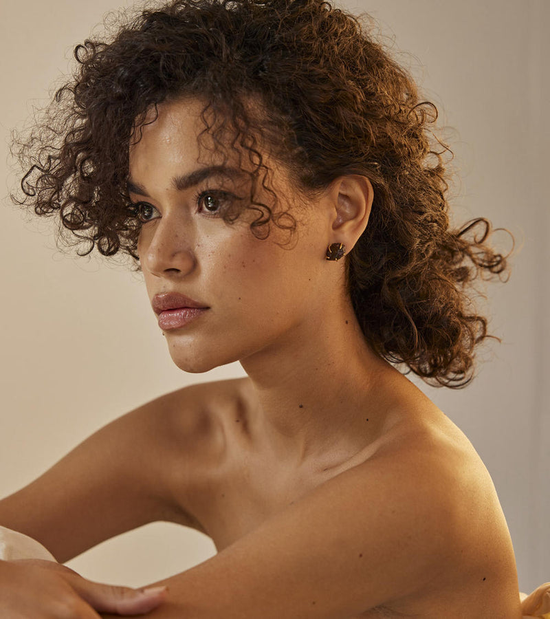 Aakar earring - Black by Khara Kapas Jewellery for women in Singapore