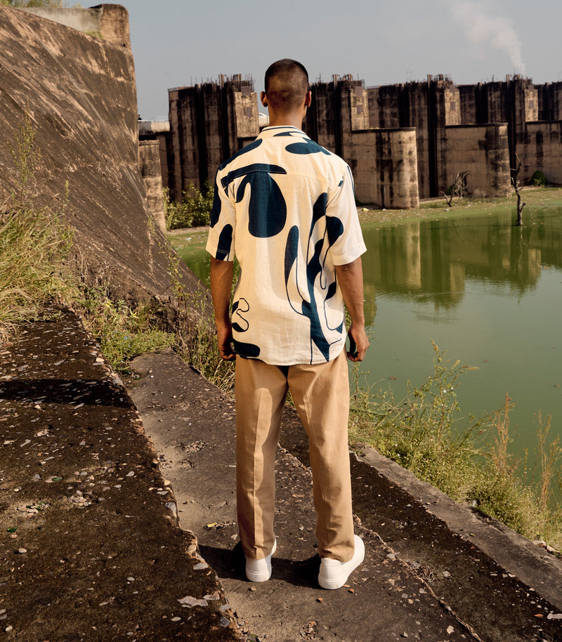 Albatross Shirt cotton by Khara Kapas Men in blue for men in Singapore