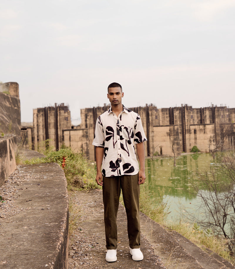 Olivebird Trouser cotton by Khara Kapas Men in green for men in Singapore