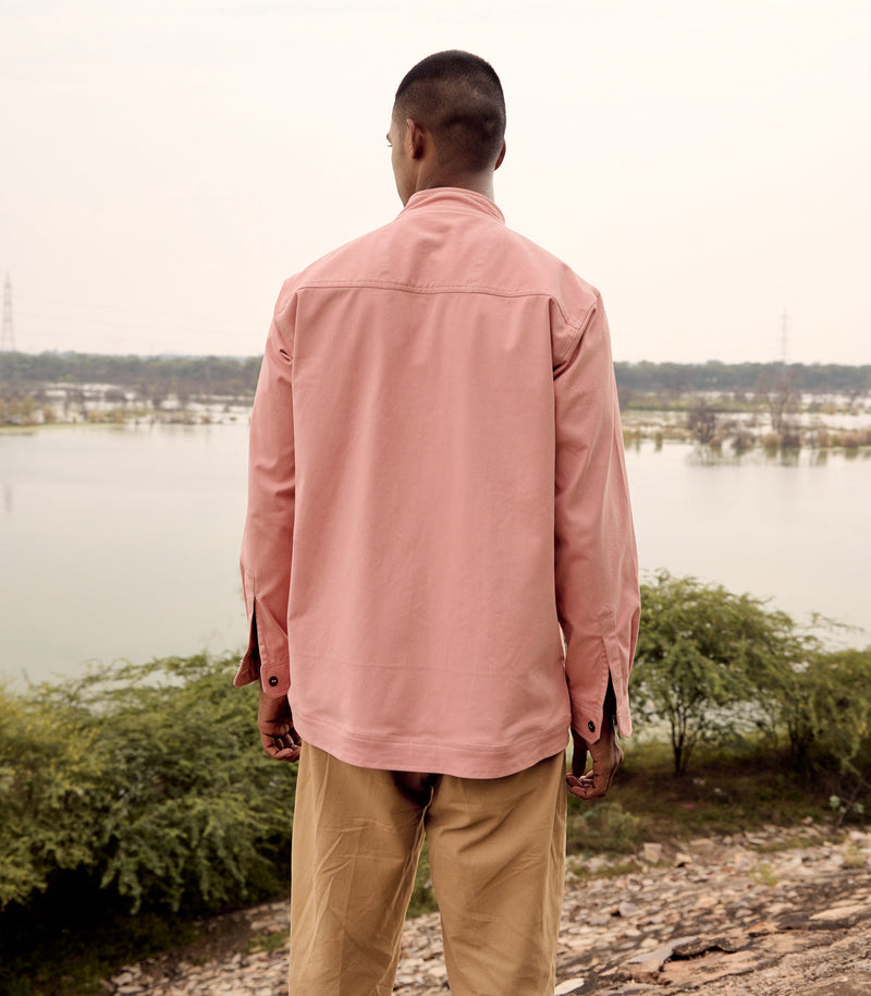 Spoonbill Jacket cotton by Khara Kapas Men in peach for men in Singapore