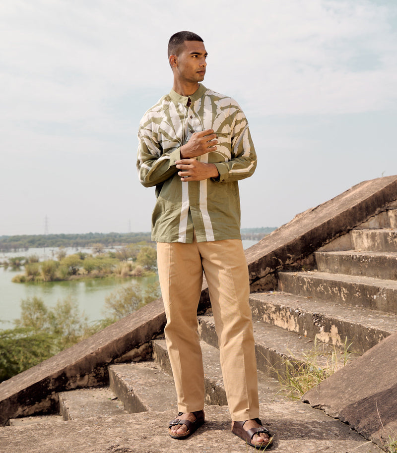Falcon Finess Trouser cotton by Khara Kapas Men in green for men in Singapore