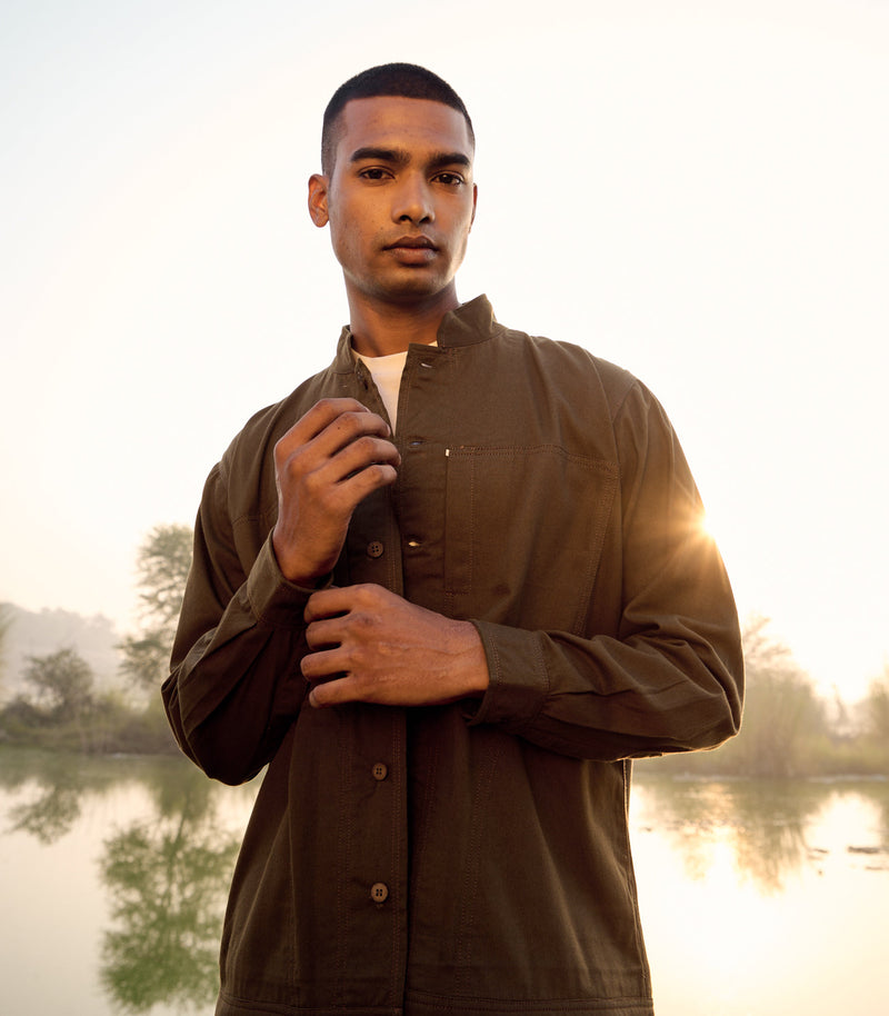 Eagle Eye Jacket cotton by Khara Kapas Men in green for men in Singapore