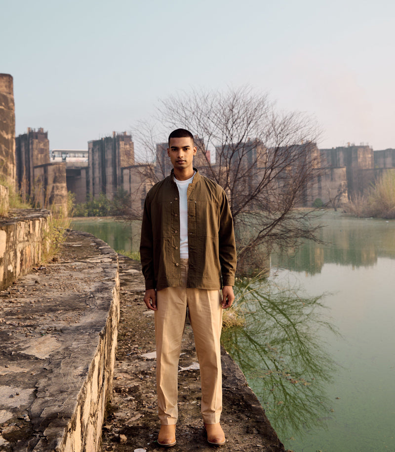 Eagle Eye Jacket cotton by Khara Kapas Men in green for men in Singapore