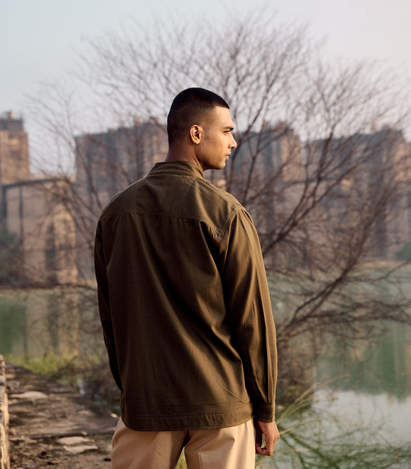 Eagle Eye Jacket cotton by Khara Kapas Men in green for men in Singapore