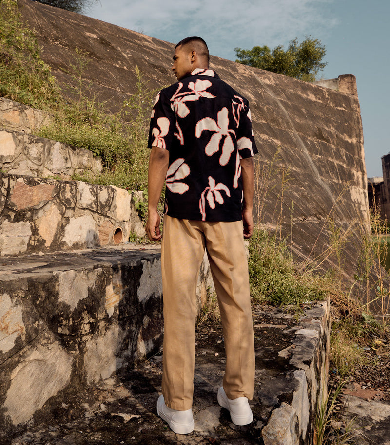 Raven Wing Shirt cotton by Khara Kapas Men in black for men in Singapore