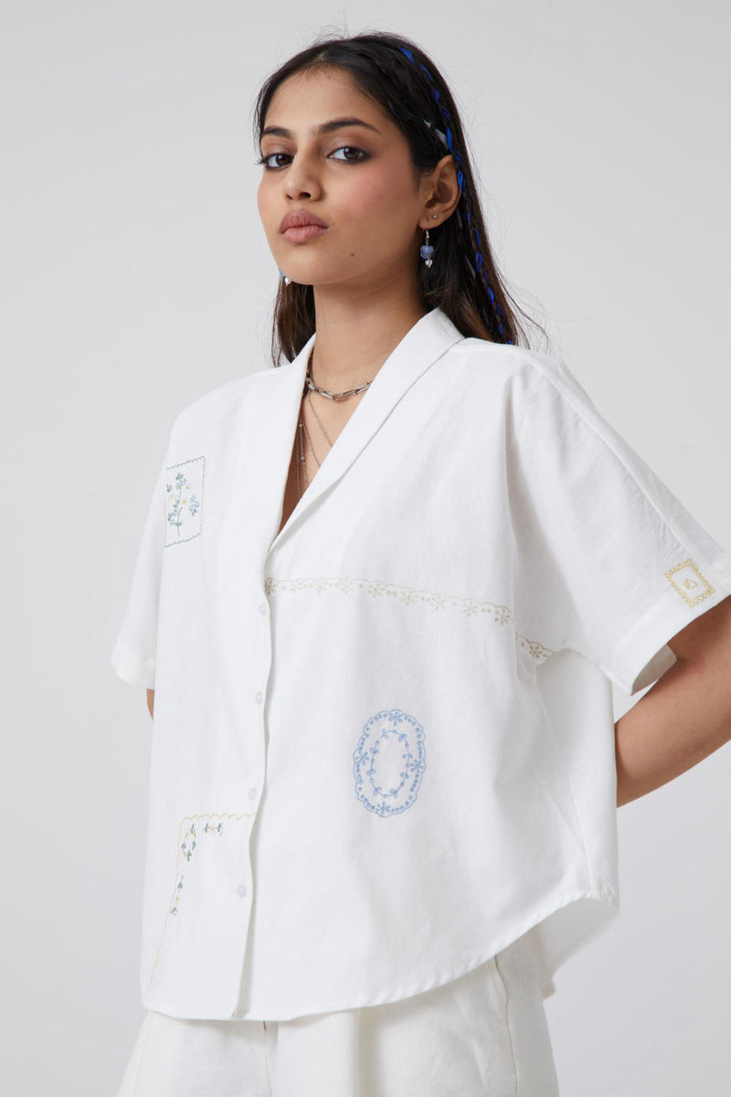 Kati - Shirt Top & Tunics by The Summer House in white color for women in Singapore