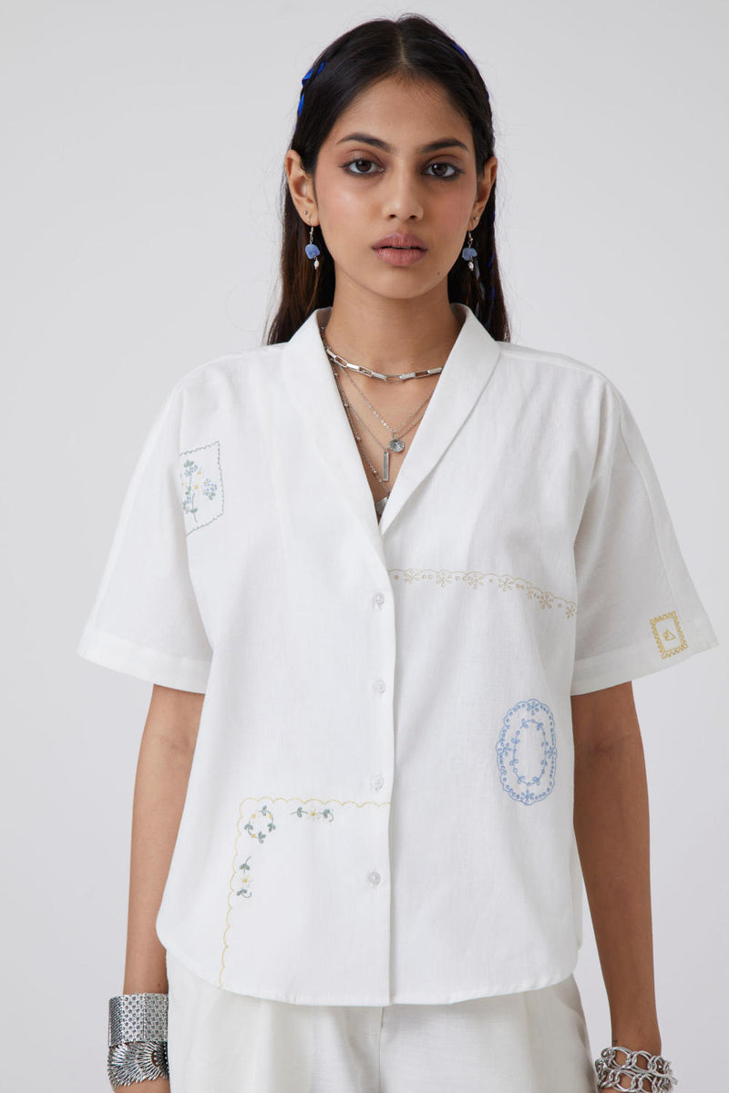 Kati - Shirt Top & Tunics by The Summer House in white color for women in Singapore