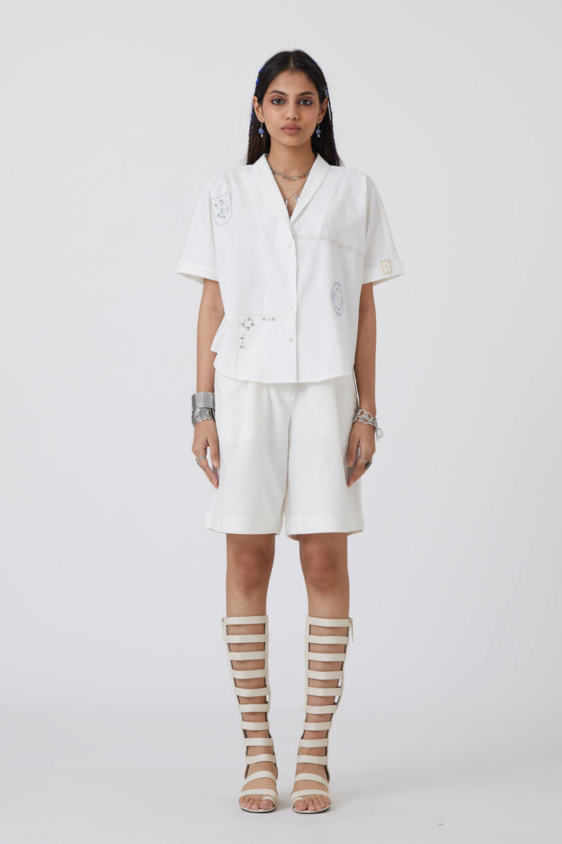 Kati - Shirt Top & Tunics by The Summer House in white color for women in Singapore