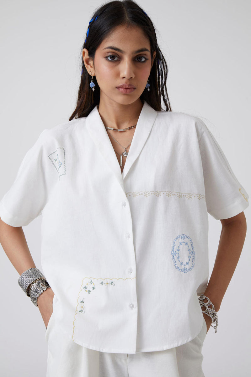 Kati - Shirt Top & Tunics by The Summer House in white color for women in Singapore