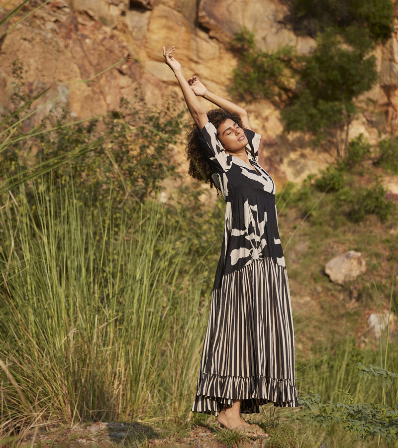 Longing Days Maxi Dress Dress by Khara Kapas in black for women in Singapore