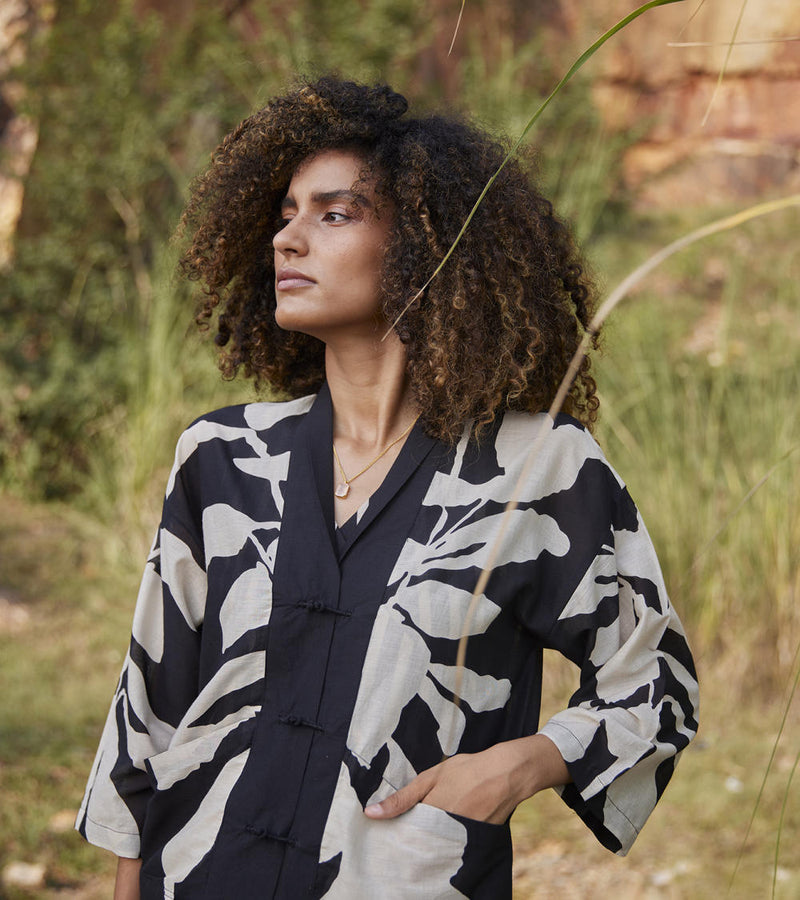 Dazed Trance Top Top & Tunics by Khara Kapas in black for women in Singapore