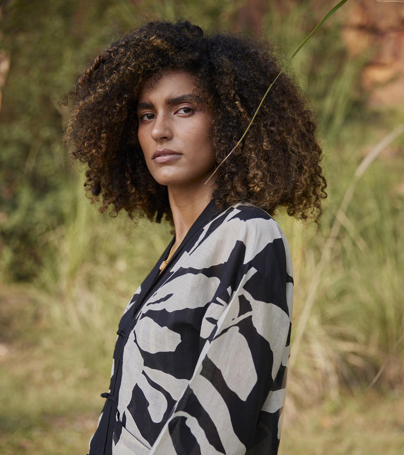 Dazed Trance Top Top & Tunics by Khara Kapas in black for women in Singapore