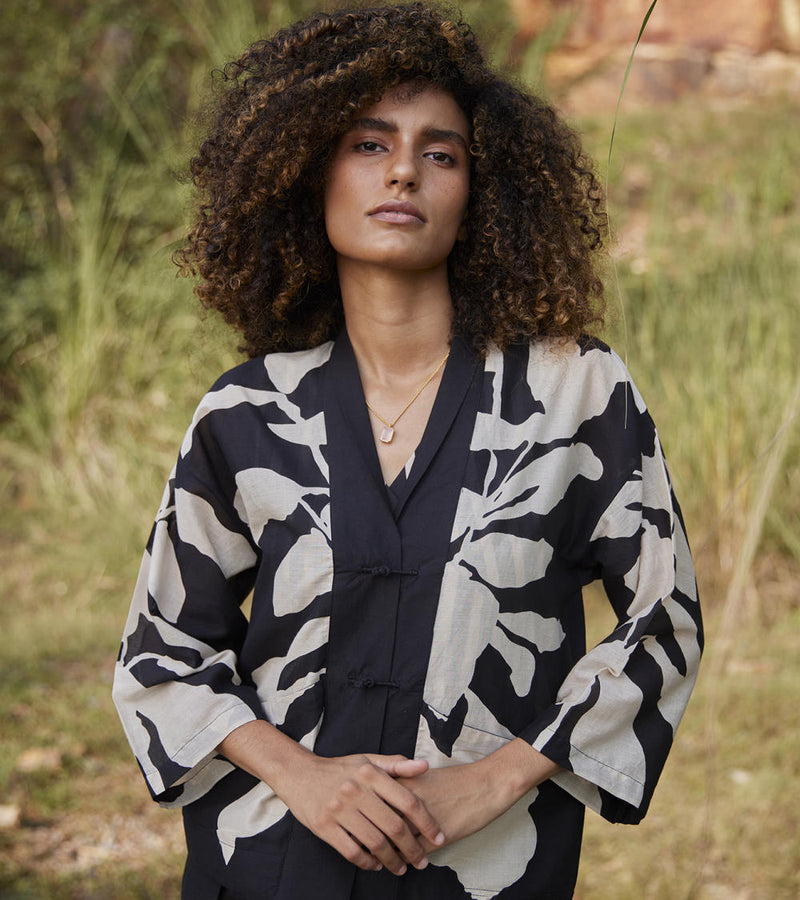 Dazed Trance Top Top & Tunics by Khara Kapas in black for women in Singapore